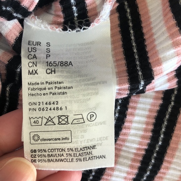 H&M Divided Striped Crop Tshirt - Picture 3 of 9